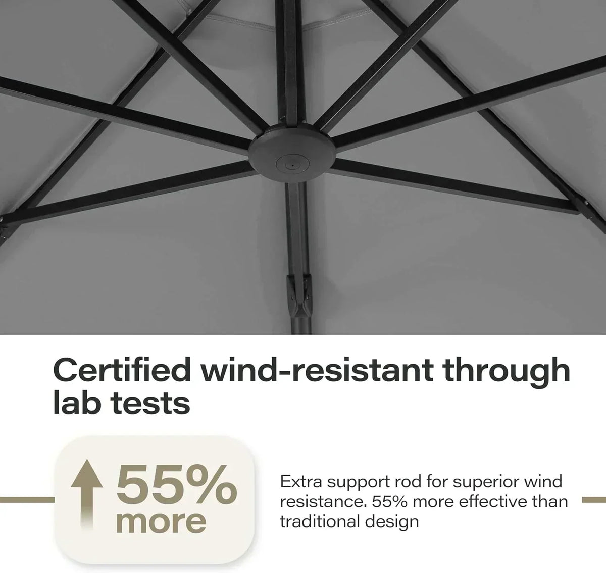 LAUSAINT HOME Outdoor Patio Umbrella with Base included 11 FT Deluxe Curvy Cantilever Umbrella