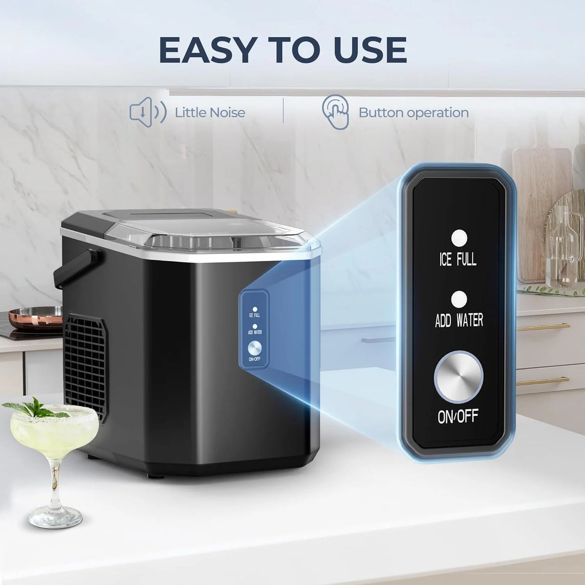EUHOMY Nugget Ice Maker Countertop, Ready in 8 Mins, 35lbs/24H, Self-Cleaning, Portable Ice Makers Machine with Ice Scoop & Basket, Sonic Ice Maker with Chewable Pellet Ice for Home/Party/RV/Camping