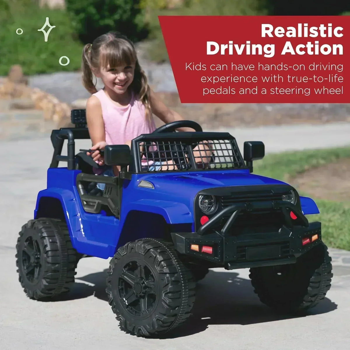 Best Choice Products 12V Kids Ride-On Truck Car with Spring Suspension and LED Lights