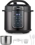 Midea 12-in-1 electric pressure cooker, multi-function slow cooker, rice cooker, steamer, wok