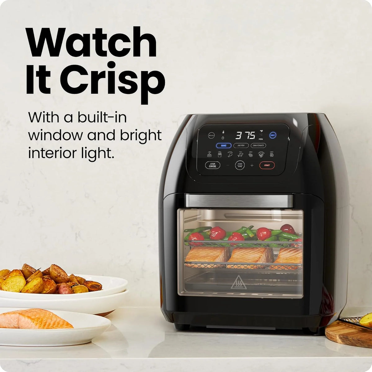 Chefman Compact 6.3-Quart Digital Air Fryer with Rotisserie, Dehydrator, and Convection Oven, 8 Touchscreen Presets