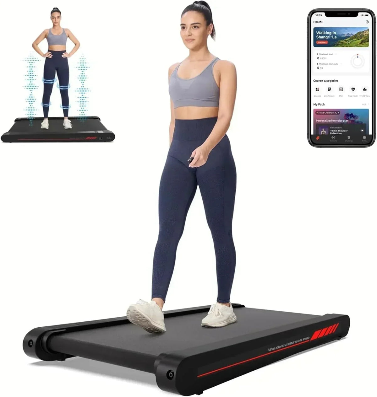 Sperax Walking Vibration Pad with APP 3 in 1 Under Desk Treadmill Walking Treadmill Pad