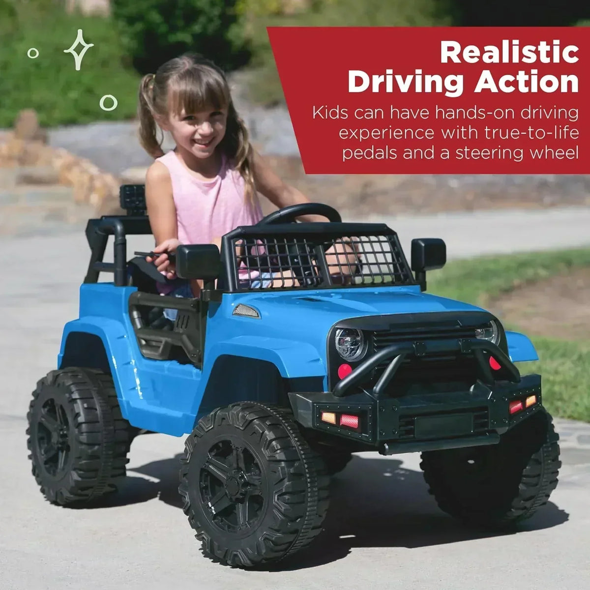 Best Choice Products 12V Kids Ride-On Truck Car with Spring Suspension and LED Lights