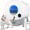 Self Cleaning Litter Box, Large Capacity Automatic Cat Litter Box Self Cleaning for Cats, App Control,Safety Protection, 2 Roll Garbage Bags
