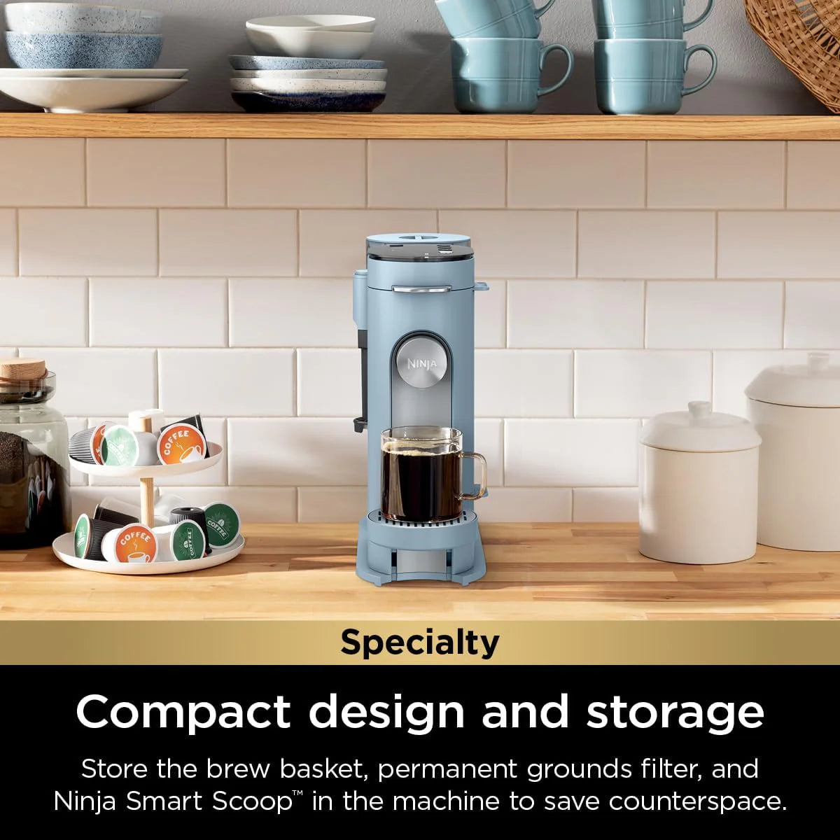 Ninja | Coffee Maker | Single Serve |Brew with Coffee Pods & Grounds| Compatible with K-Cup Coffee Pods | 4 Brew Styles, up to 24oz Cup Sizes & 56oz Removable Reservoir | Black | PB051