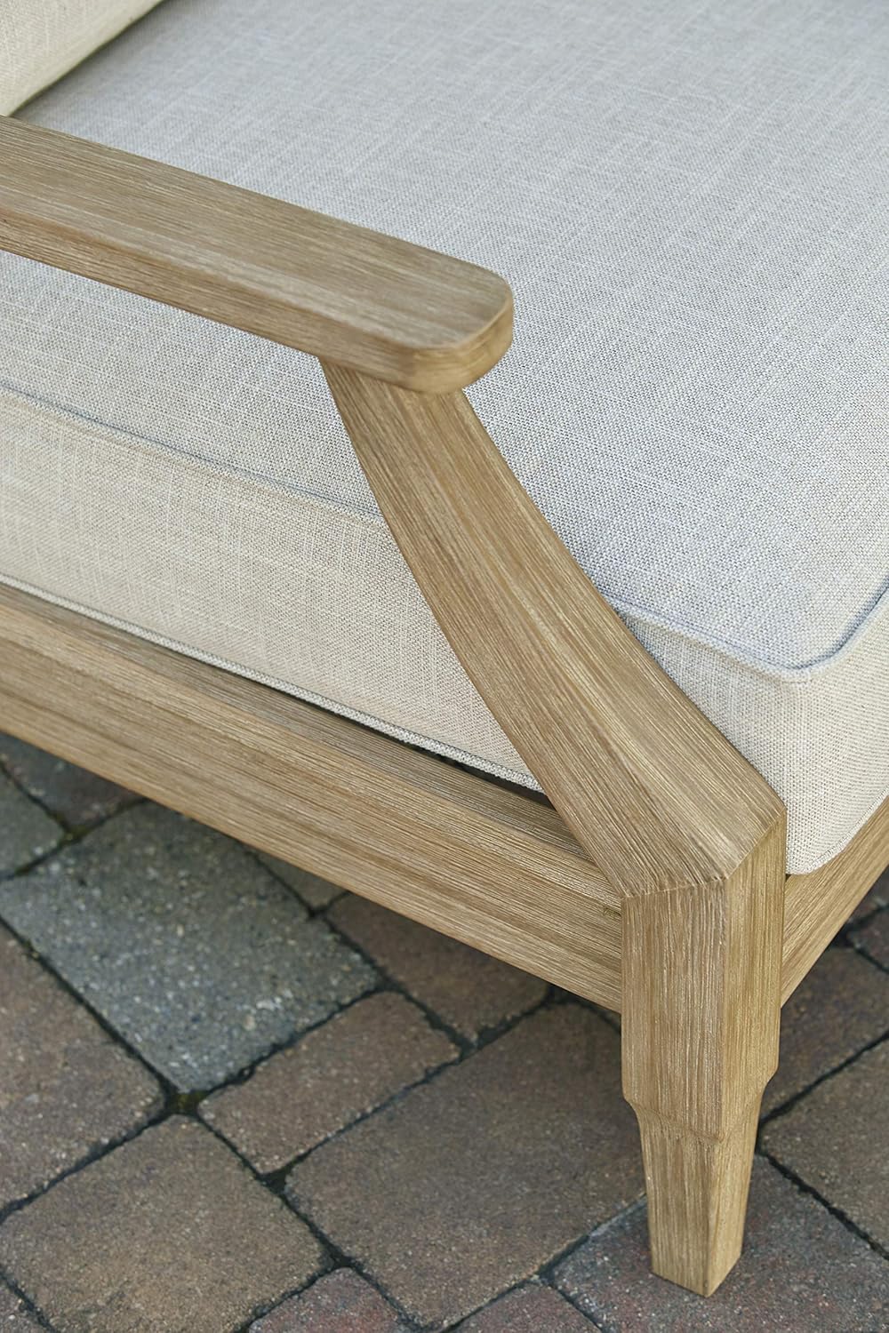 Coastal view outdoor terrace eucalyptus sofa