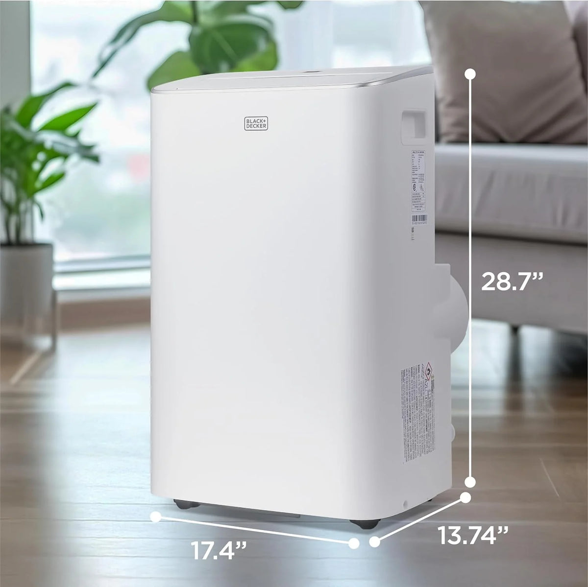 BLACK+DECKER Smart Portable Air Conditioner,12,000 BTU, for Rooms Up To 550 Sq. Ft., Portable AC with Inverter Compressor & Window Kit, BPACT08NM, White