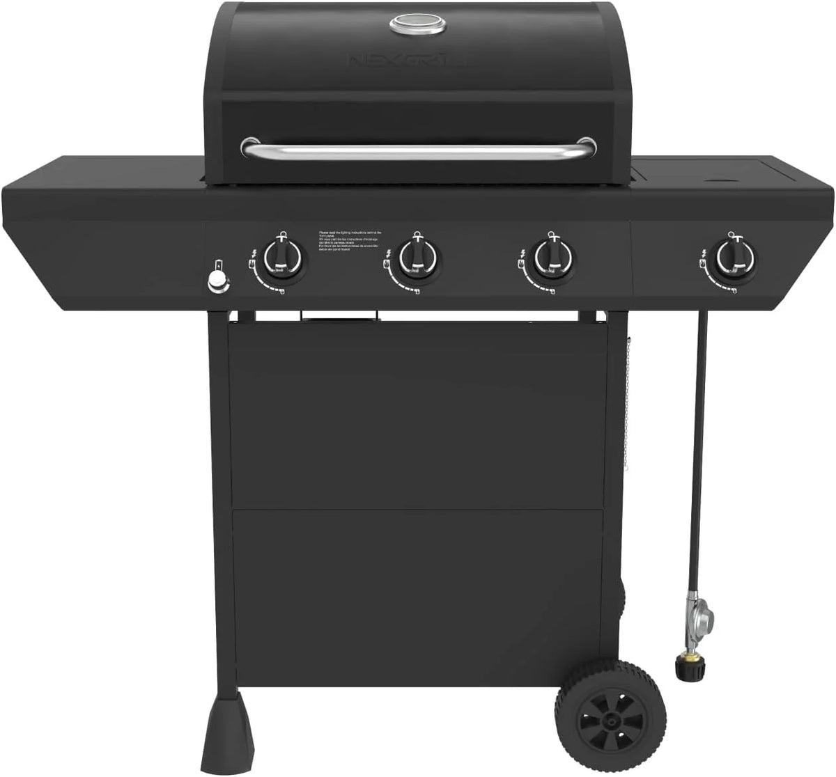 Nexgrill 3-Burner Propane Gas Grill with Side Tables, 27,000BTUs, Stainless Steel Lid