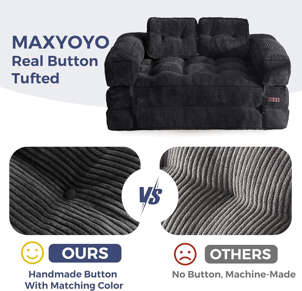 Folding Sofa Bed L-Shaped Convertible Sofa Bed with Armrests and Pillows