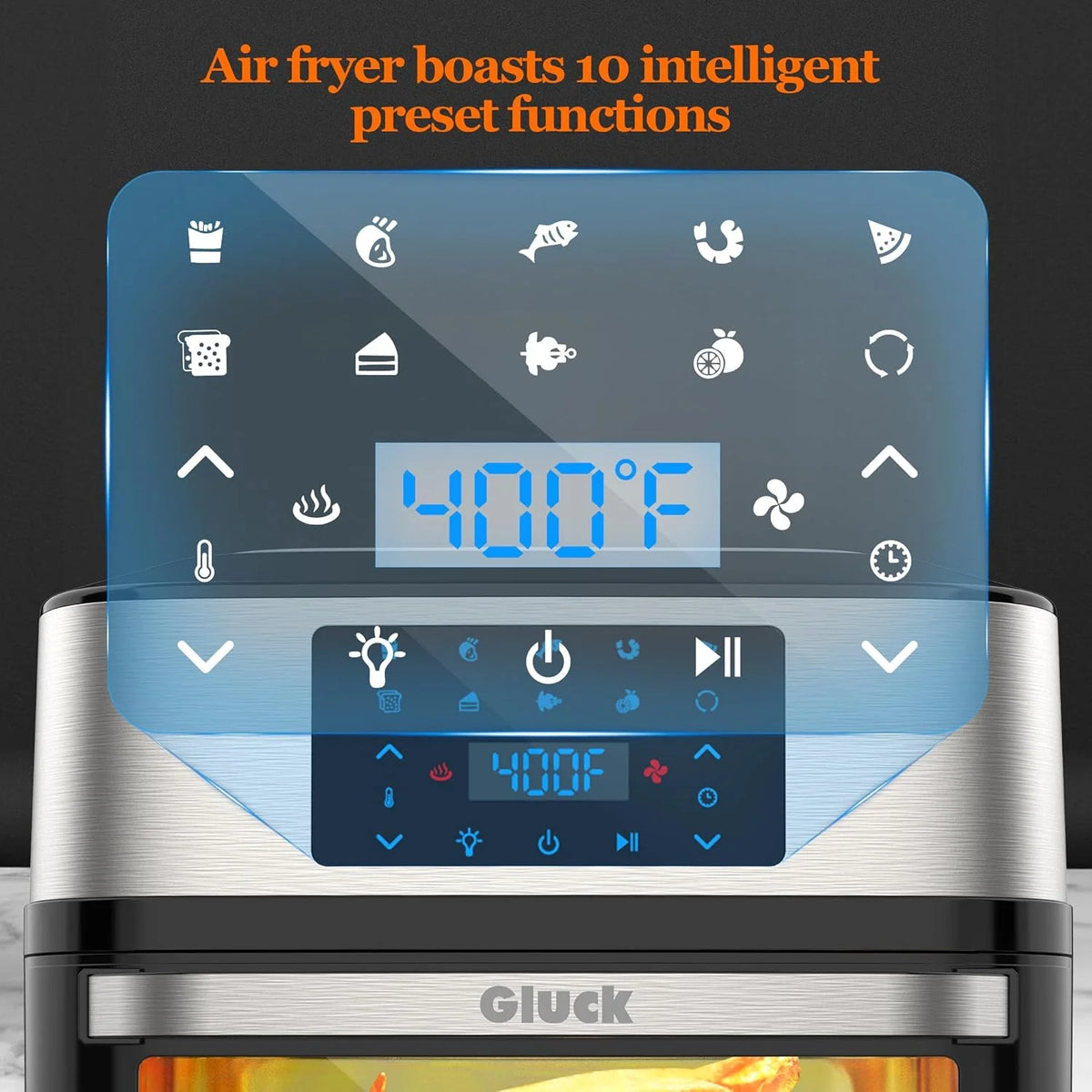 Large 20-quart air fryer 10-in-1 oven-air fryer combo Air fryer with rotisserie rack 3 dehydrating racks