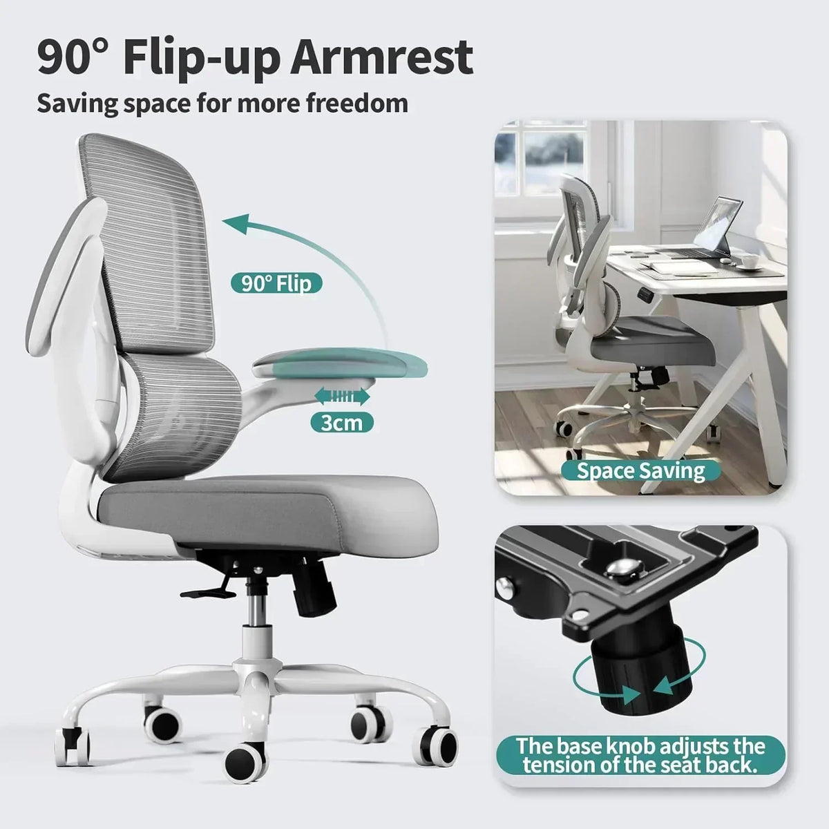 TRALT Office Chair Ergonomic Desk Chair 330 lbs Home Mesh Gaming Chair with Wheels