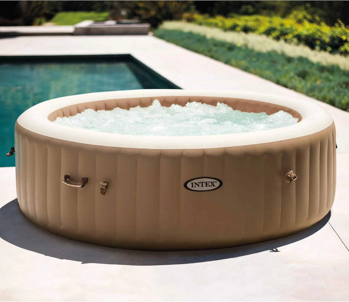 INTEX 28425EH PureSpa Bubble Massage Spa Set Outdoor Inflatable Portable Hot Tub