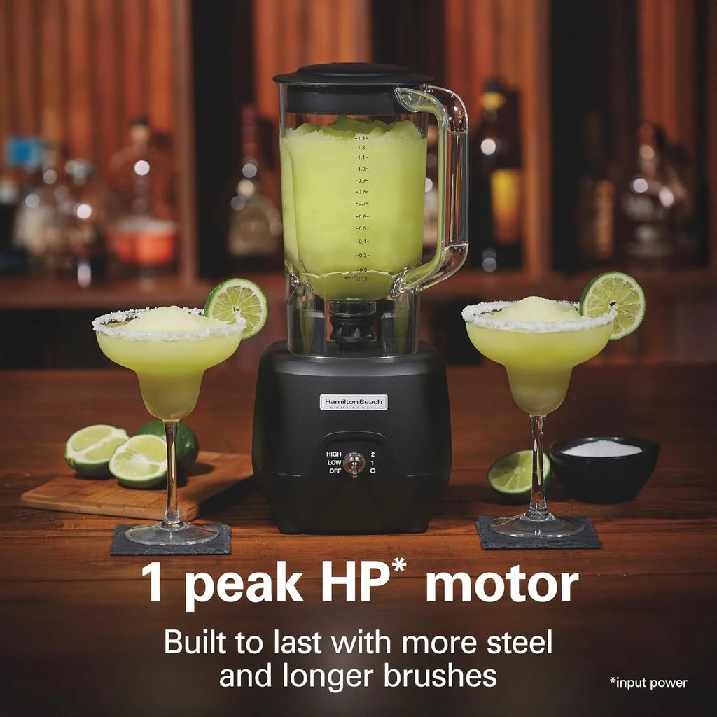 Hamilton Beach Commercial 908R 44Oz Bar Blender, 2 Speed, 1 HP, Black (HBB908R)