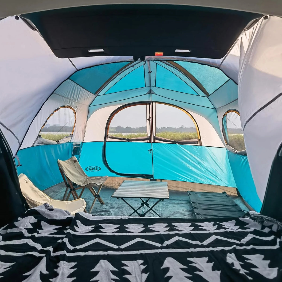 SUV Tent for Camping, 6-Person SUV Tailgate Tent - Easy Set Up with Rainfly, 10'x9'x78in(H)