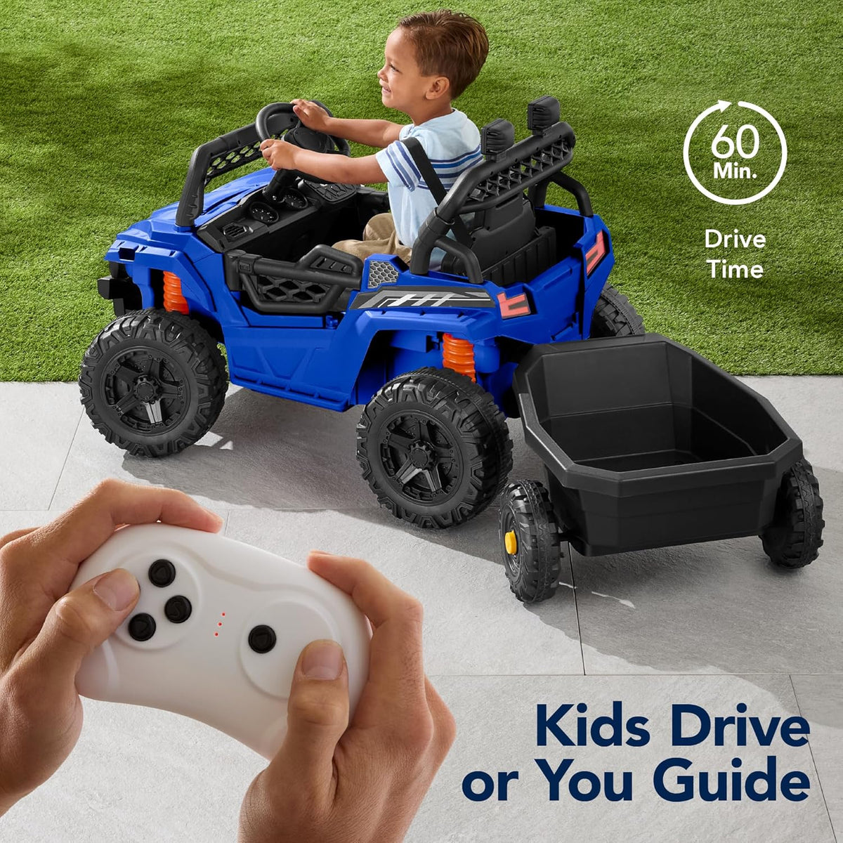 Children's black UTV electric children's car