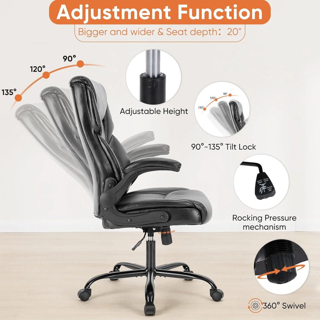 Ergonomic Office Chair Heavy Duty Work Desk Chair Adjustable Swivel Rolling Chair with Wheels