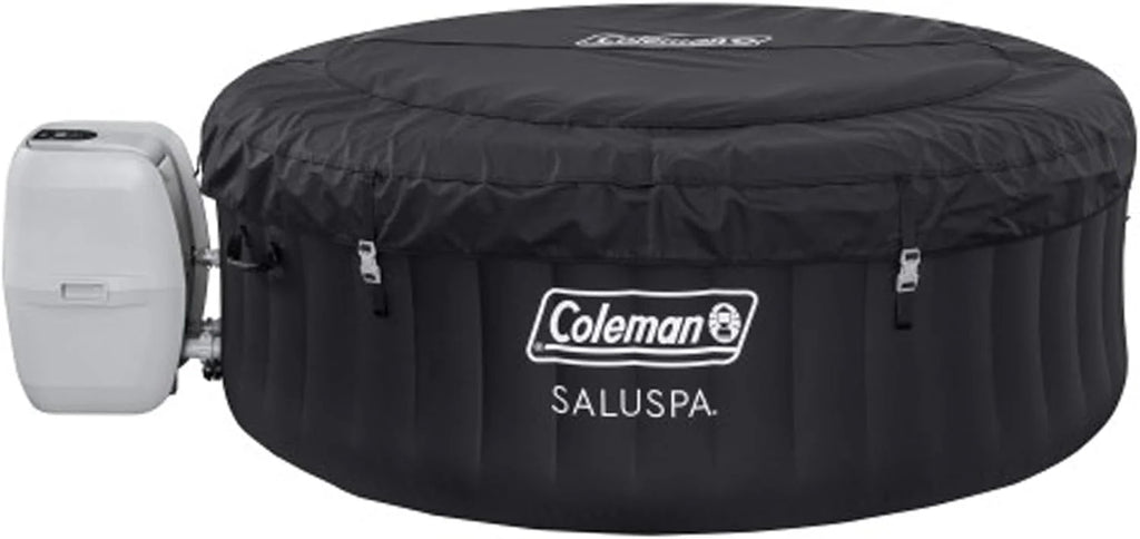 Coleman SaluSpa Miami AirJet 2 to 4 Person Round Inflatable Hot Tub Portable Outdoor Spa with 120 Soothing AirJets and Insulated Cover, Black