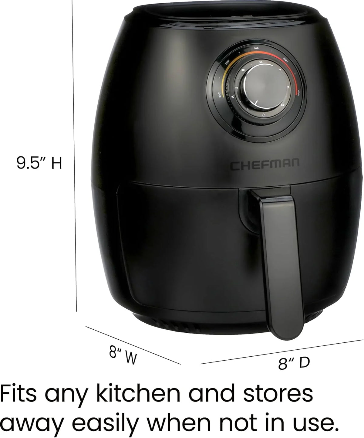 Chefman Compact 6.3-Quart Digital Air Fryer with Rotisserie, Dehydrator, and Convection Oven, 8 Touchscreen Presets