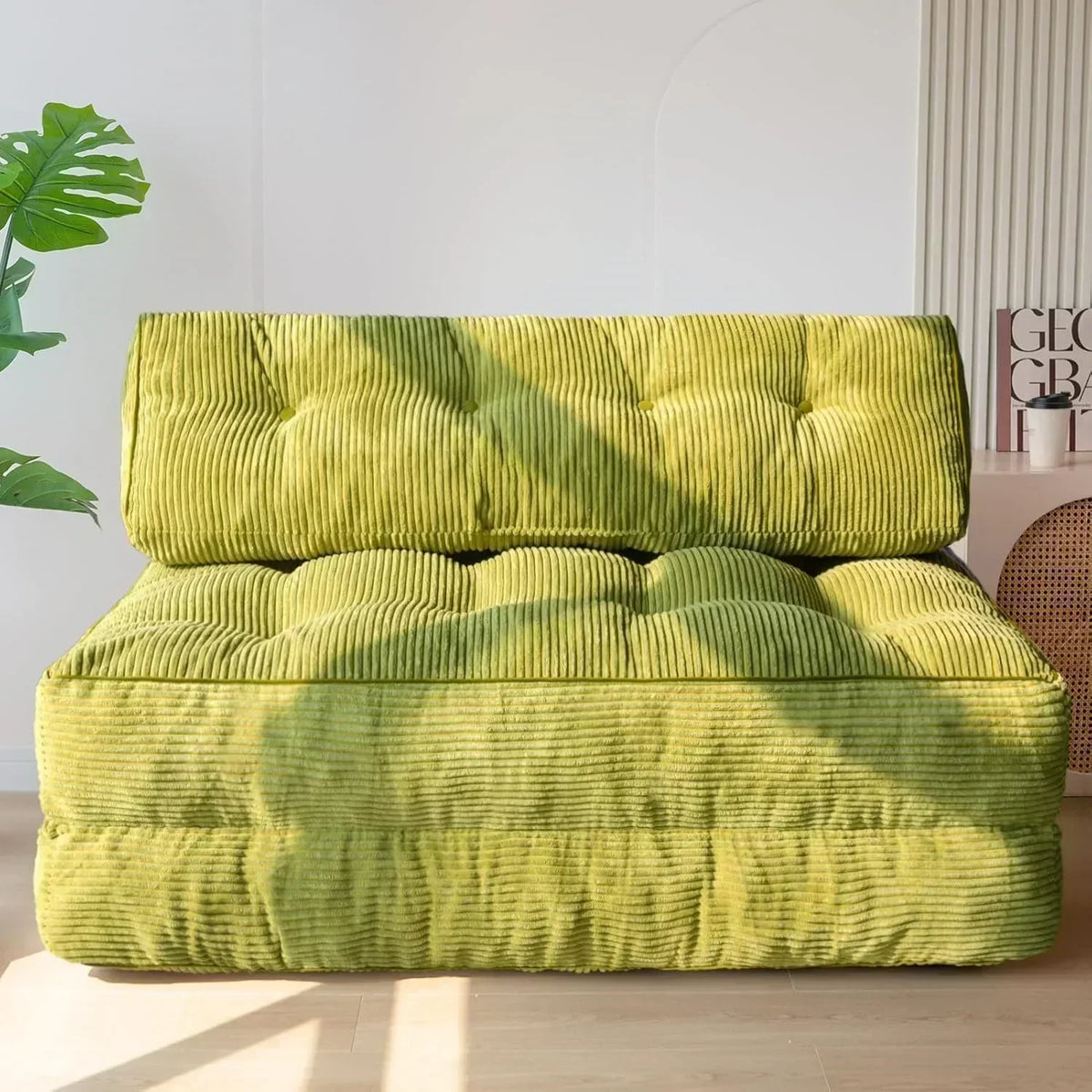 MAXYOYO Folding Sofa Bed Convertible Sleeper Chair with Pillow Foldable Mattress with Back Support