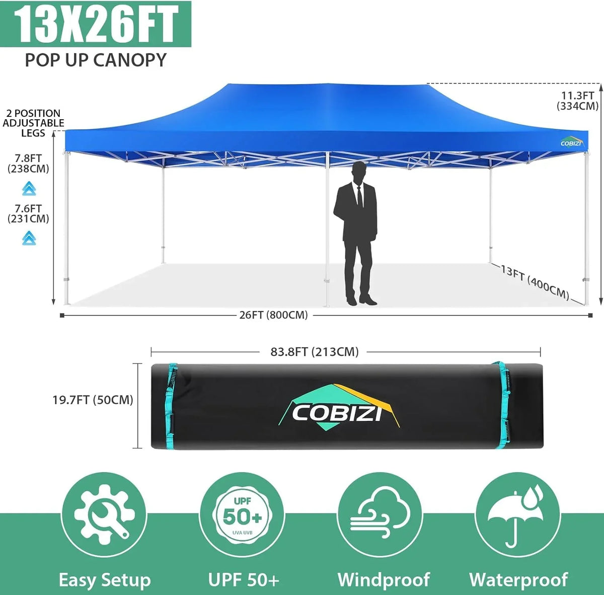 COBIZI 10x20 Heavy Duty Pop up Canopy Tent 6 sidewalls Commercial Canopy Wedding Party Tents