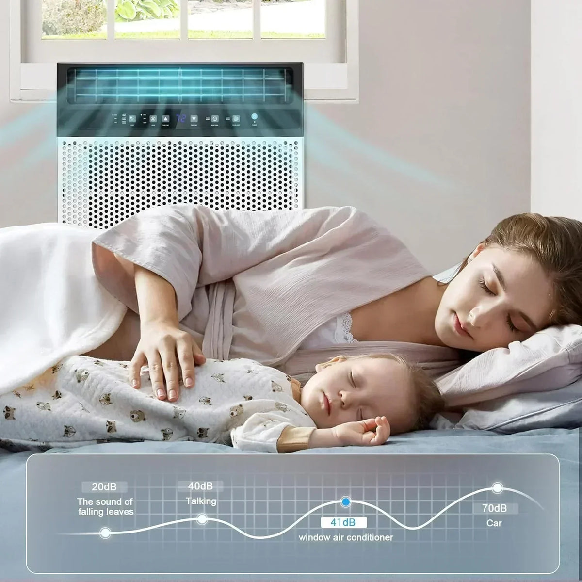 Antarctic Star 12,000 BTU U-Shaped Window Air Conditioner Unit Cools up to 550 Sq.Ft. with 6 Modes