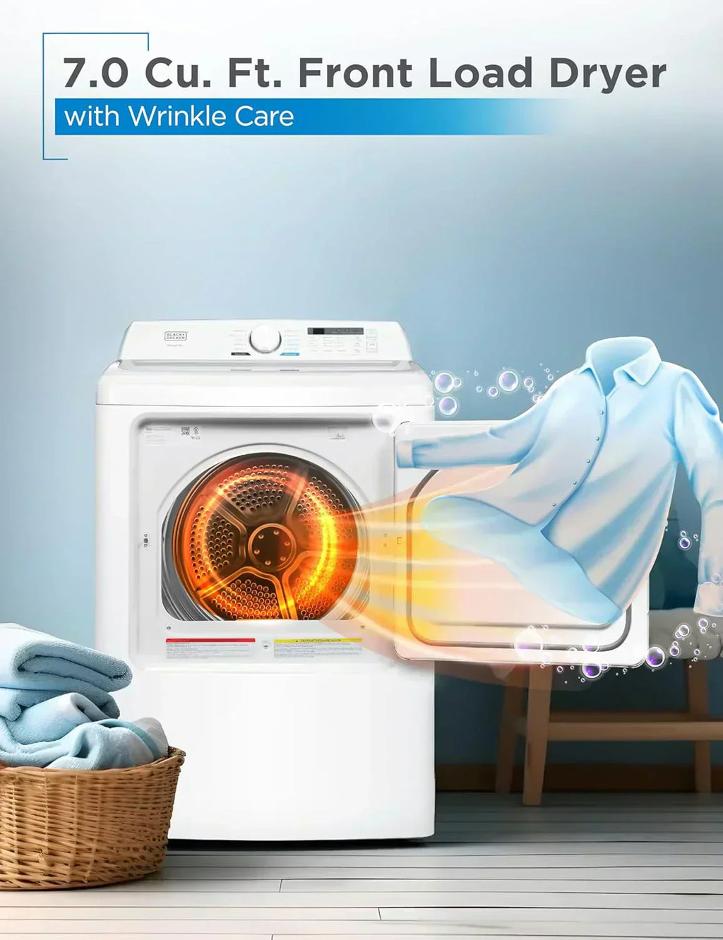 Compact Clothes Dryer 1.5 Cu. Ft. 850W Electric Dryer 120V Vented Dryer Stainless Steel Drum