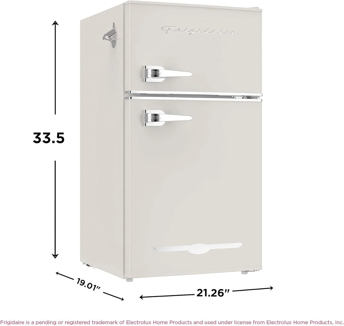 Frigidaire Retro Mini Fridge with Freezer Side Bottle Opener-Small 2 Door Refrigerator Office Bar