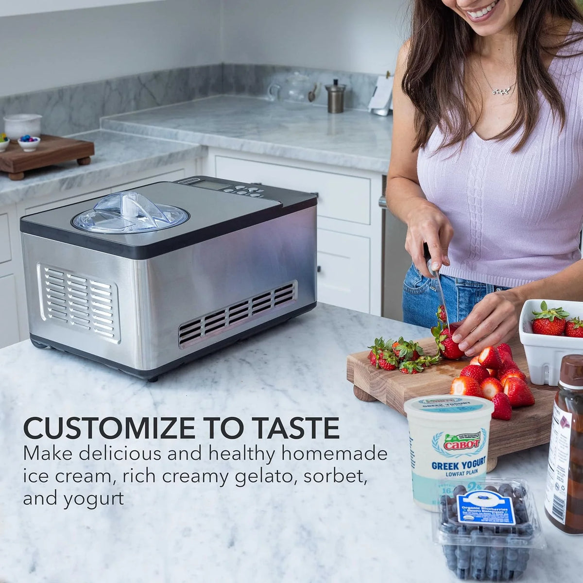 Whynter ICR-300SS 0.5-Quart Stainless Steel Rolled Ice Cream Maker With Compressor