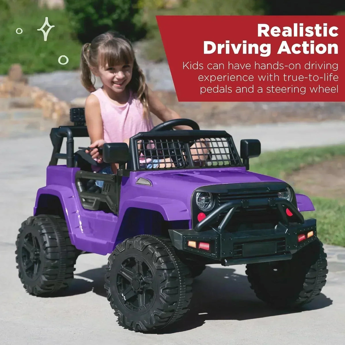 Best Choice Products 12V Kids Ride-On Truck Car with Spring Suspension and LED Lights