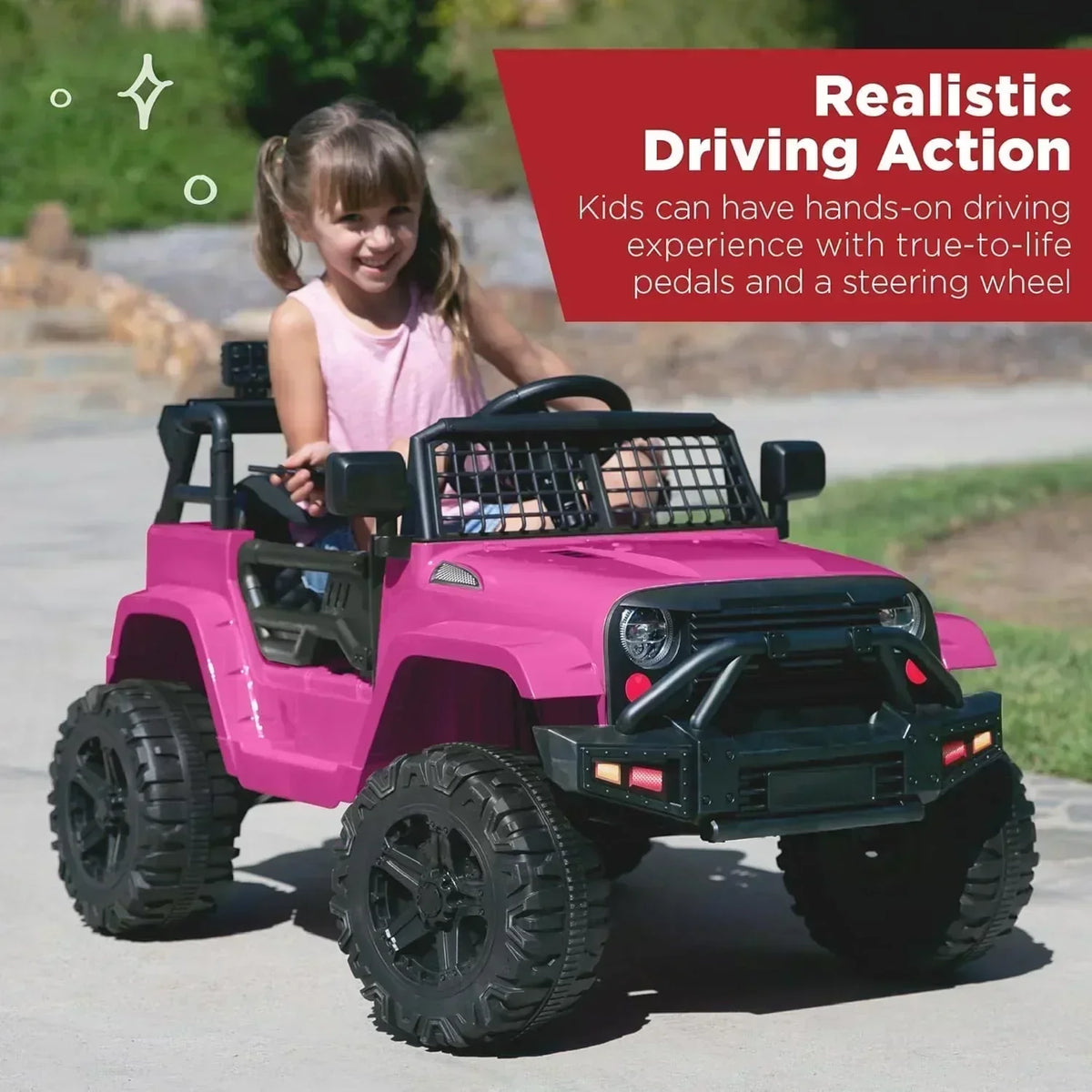 Best Choice Products 12V Kids Ride-On Truck Car with Spring Suspension and LED Lights