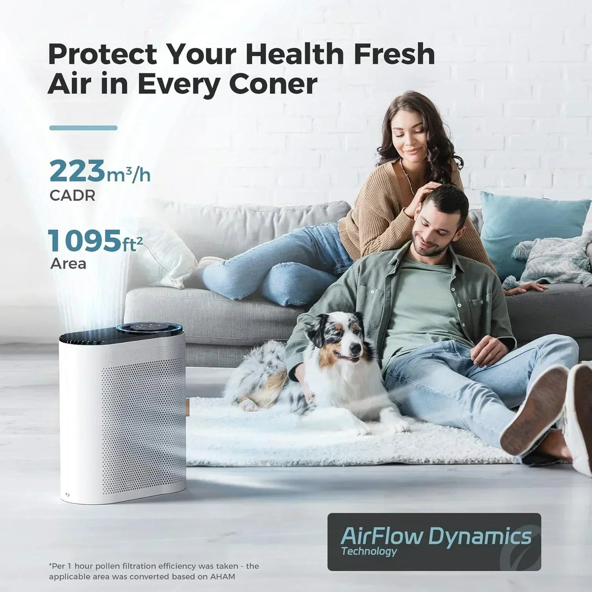 Home air purifier equipped with air quality sensor