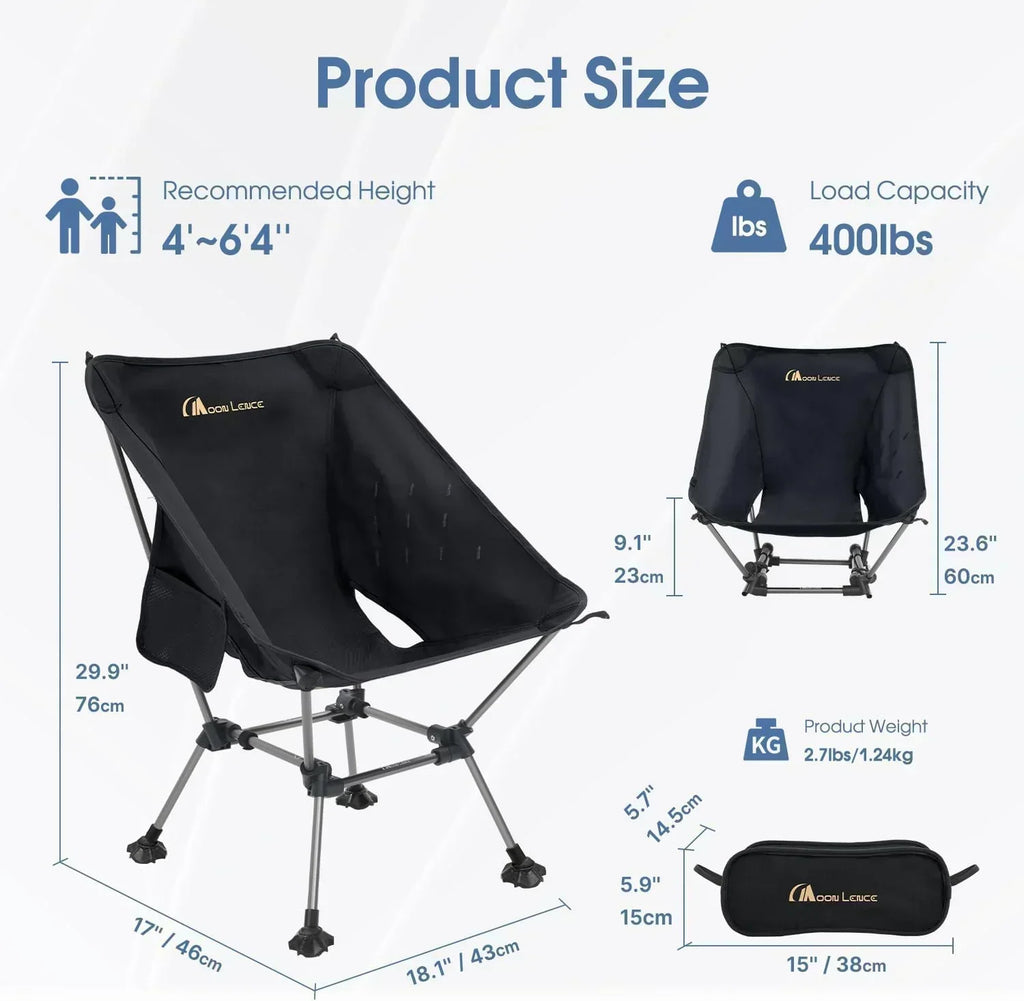 Portable Camping Chair Plus Folding Chair for Backpacking and Hiking