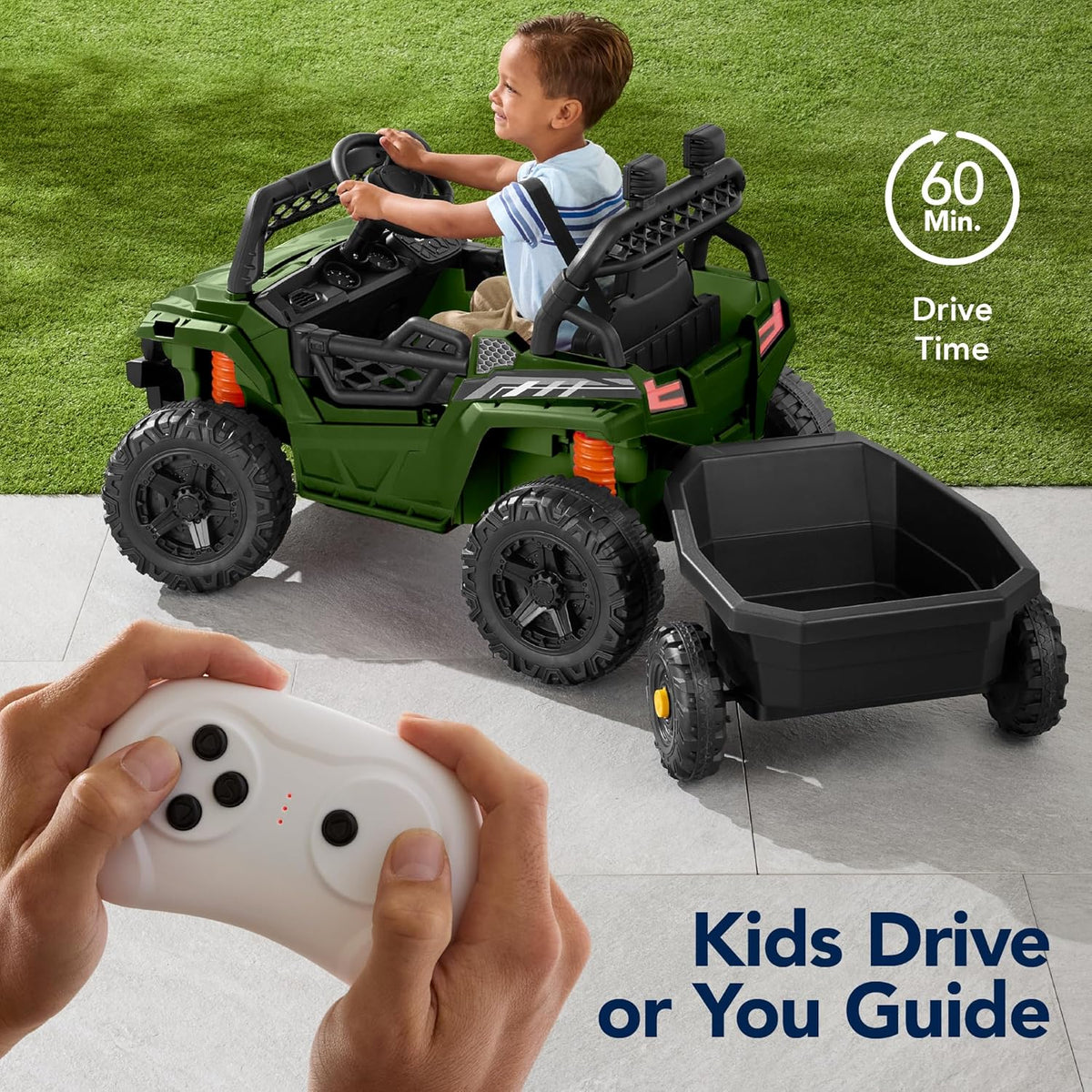 Children's black UTV electric children's car