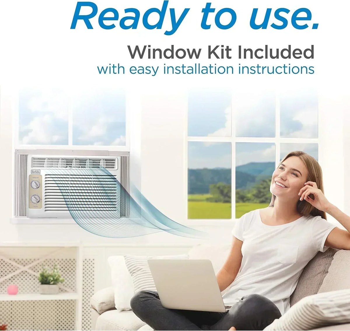 BLACK+DECKER Window Air Conditioner 5000 BTU Cools Up to 150 Square Feet AC Mechanical Controls