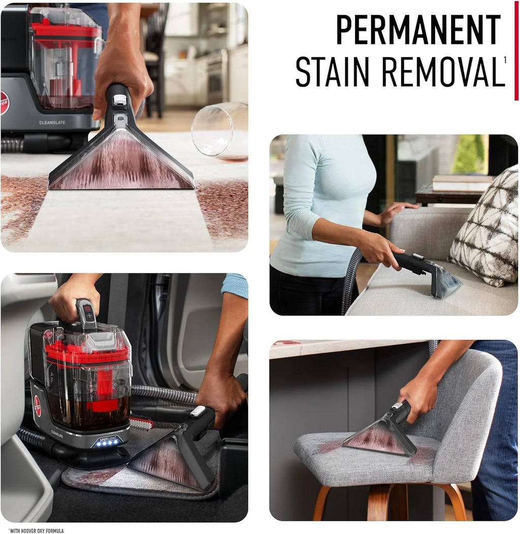 Hoover CleanSlate Plus Portable Carpet & Upholstery Spot Cleaner with Powerful Suction and Multiple Tools