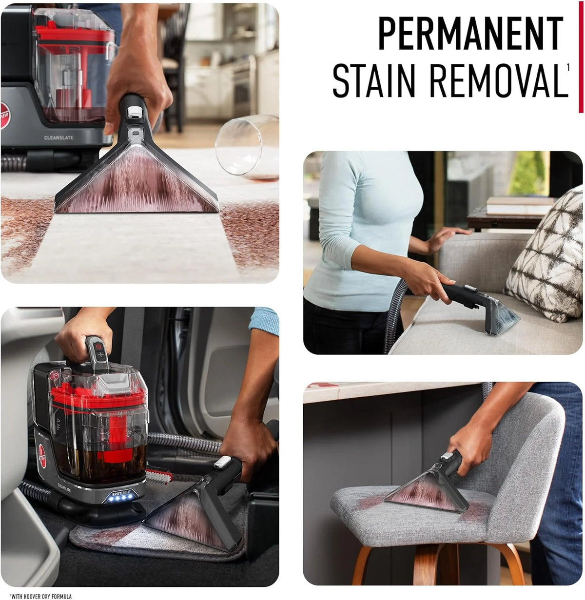 Hoover CleanSlate Plus Portable Carpet & Upholstery Spot Cleaner with Powerful Suction and Multiple Tools