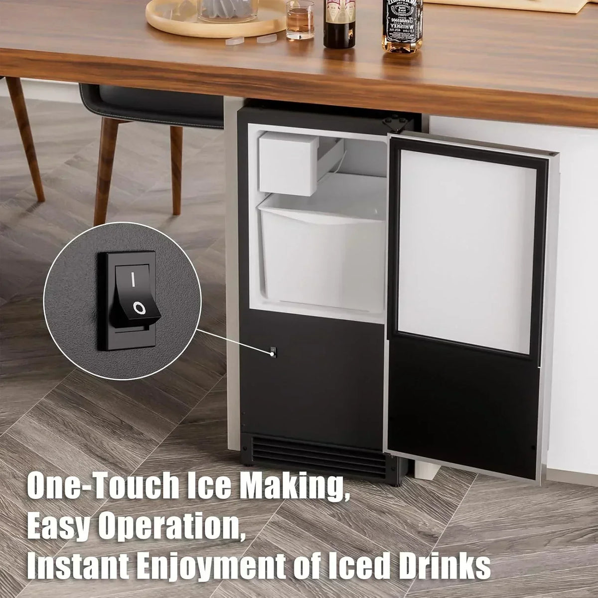 COTLIN 15 W Drainless Under Counter Ice Maker 22 LBS Storage Bin Free Standing