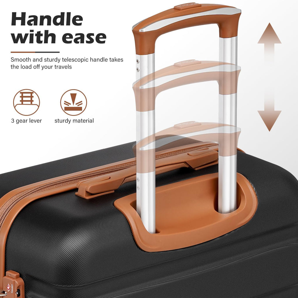 Coolife Luggage 3 Piece Set Suitcase Spinner Hardshell Lightweight TSA Lock