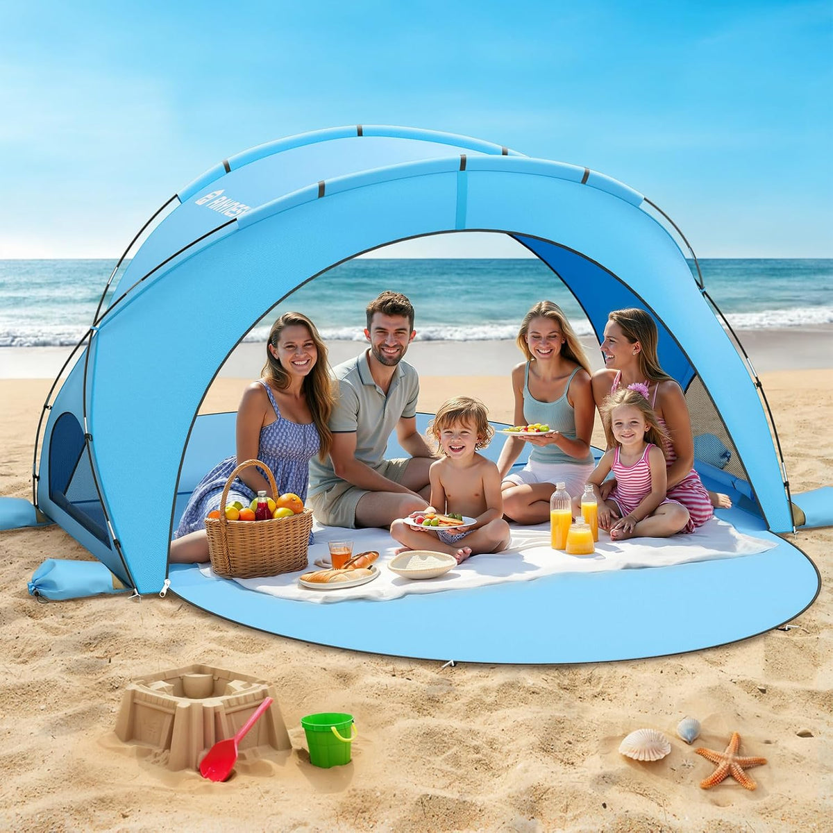 Beach Tent Sun Shelter Beach Shade Tent with UPF50+ UV Protection Beach Sun Shelter Beach Shade