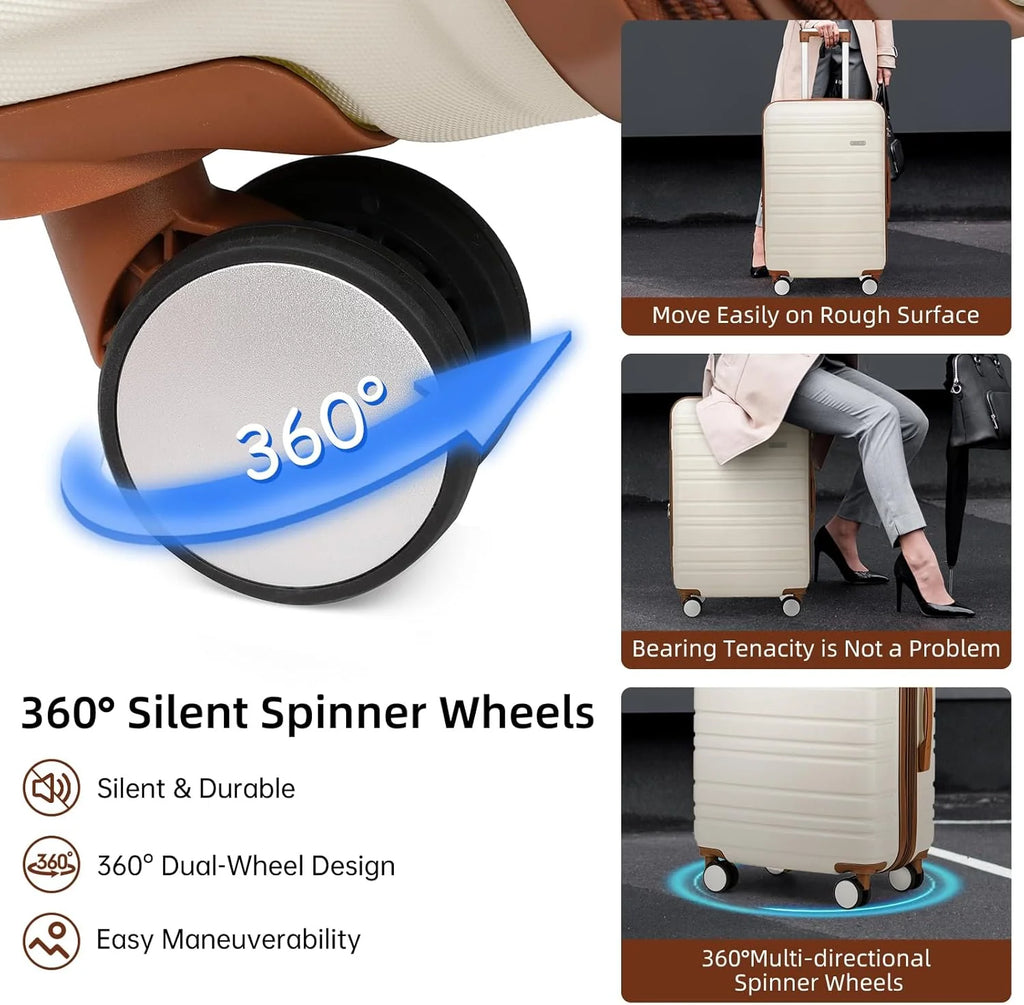 6-piece luggage set, expandable hardshell suitcase set with spinner wheels, lightweight rolling luggage set