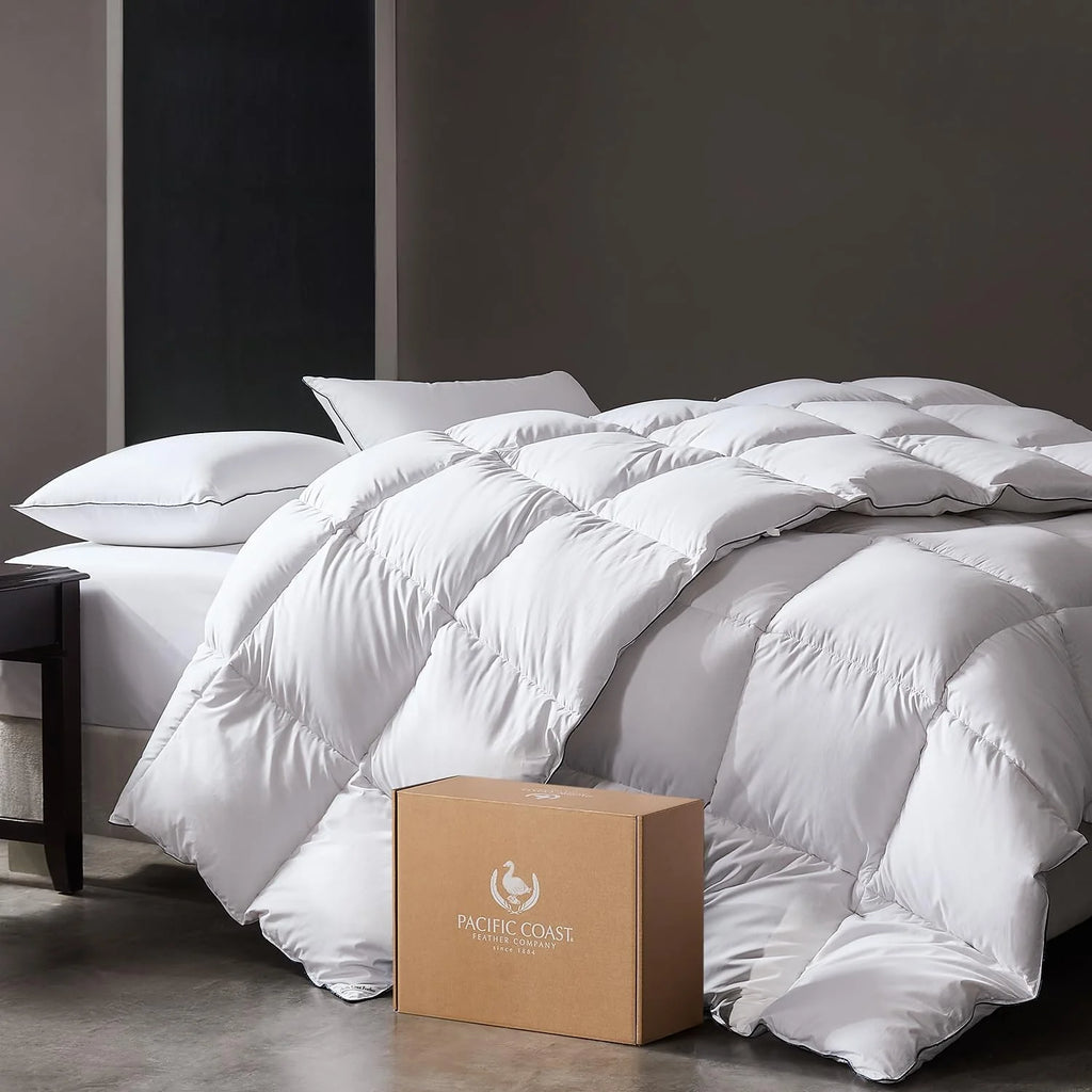 Goose feather duvet queen size, 100% cotton super fluffy white duvet core, soft and breathable