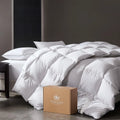 Goose feather duvet queen size, 100% cotton super fluffy white duvet core, soft and breathable