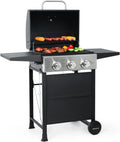 MASTER COOK 3 Burner BBQ Propane Gas Grill 472 Sq. In. Cooking Area 30,000 BTU Stainless Steel