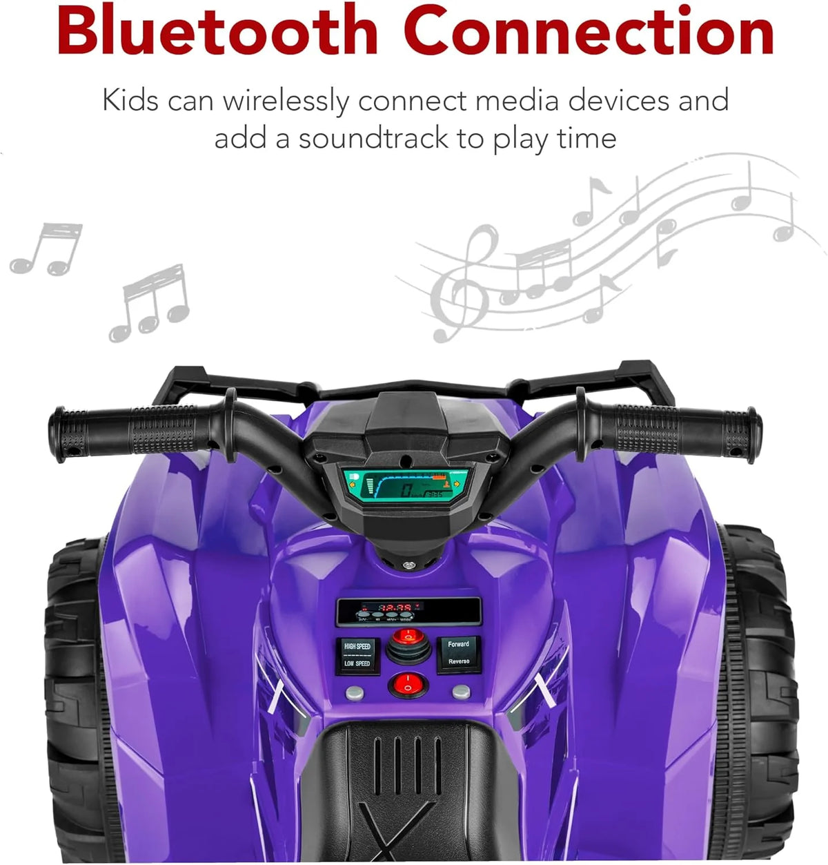 Best Choice Products 12V Kids Ride-On Electric ATV, 4-Wheeler Quad Car Toy w/Bluetooth Audio, 2.4mph Max Speed, Treaded Tires, LED Headlights, Radio
