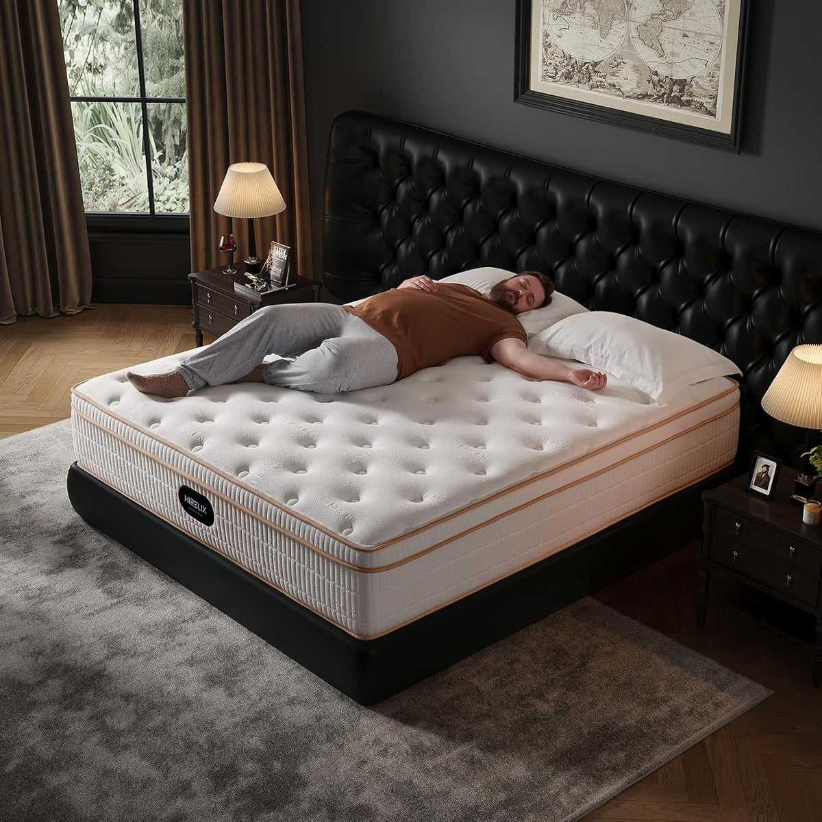 14-inch queen-size hybrid mattress with cooling gel memory foam and zoned pocket springs