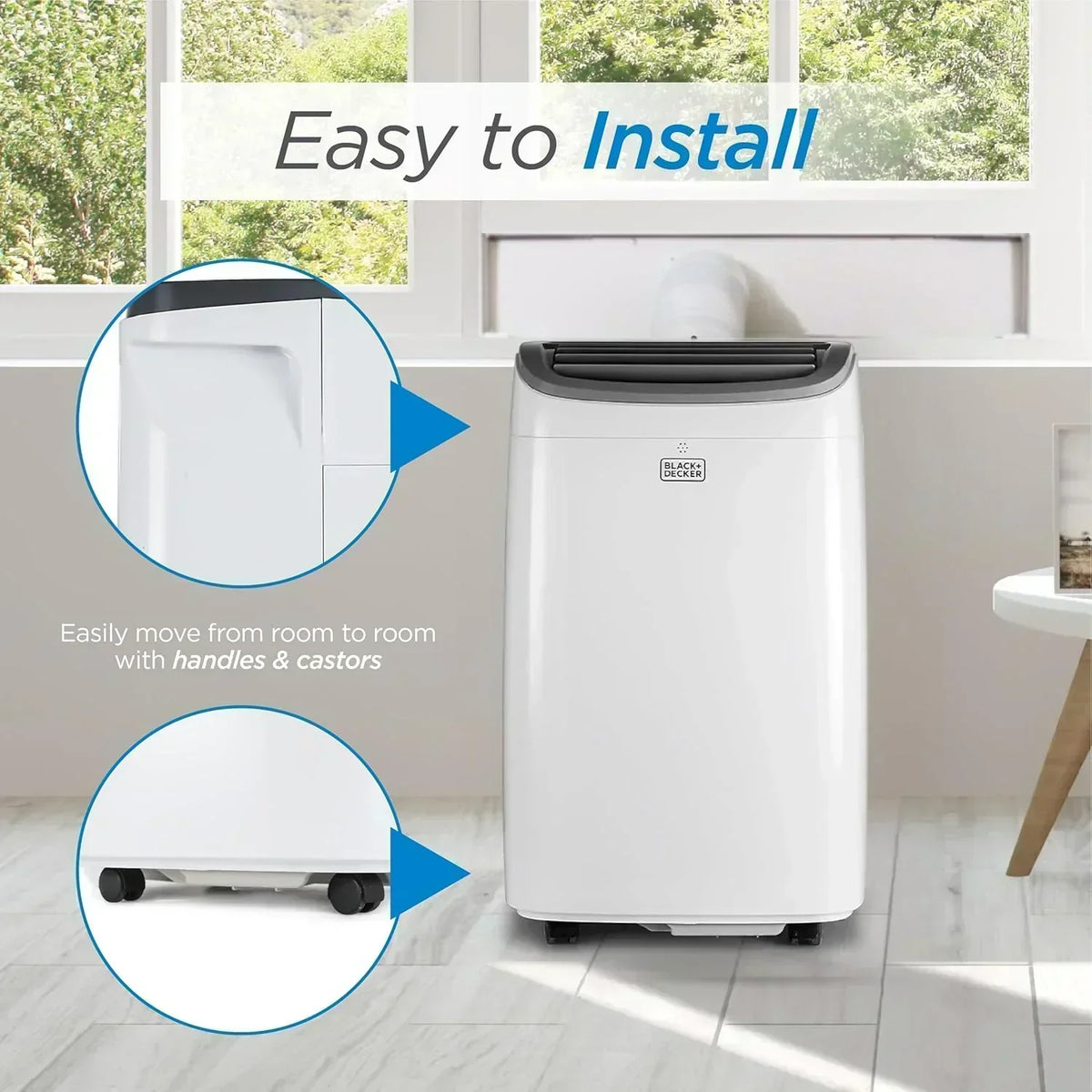 BLACK+DECKER 8,000 BTU Portable Air Conditioner for Rooms up to 350 Sq