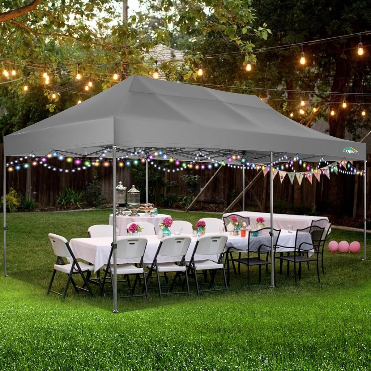 COBIZI 10x20 Heavy Duty Pop up Canopy Tent 6 sidewalls Commercial Canopy Wedding Party Tents