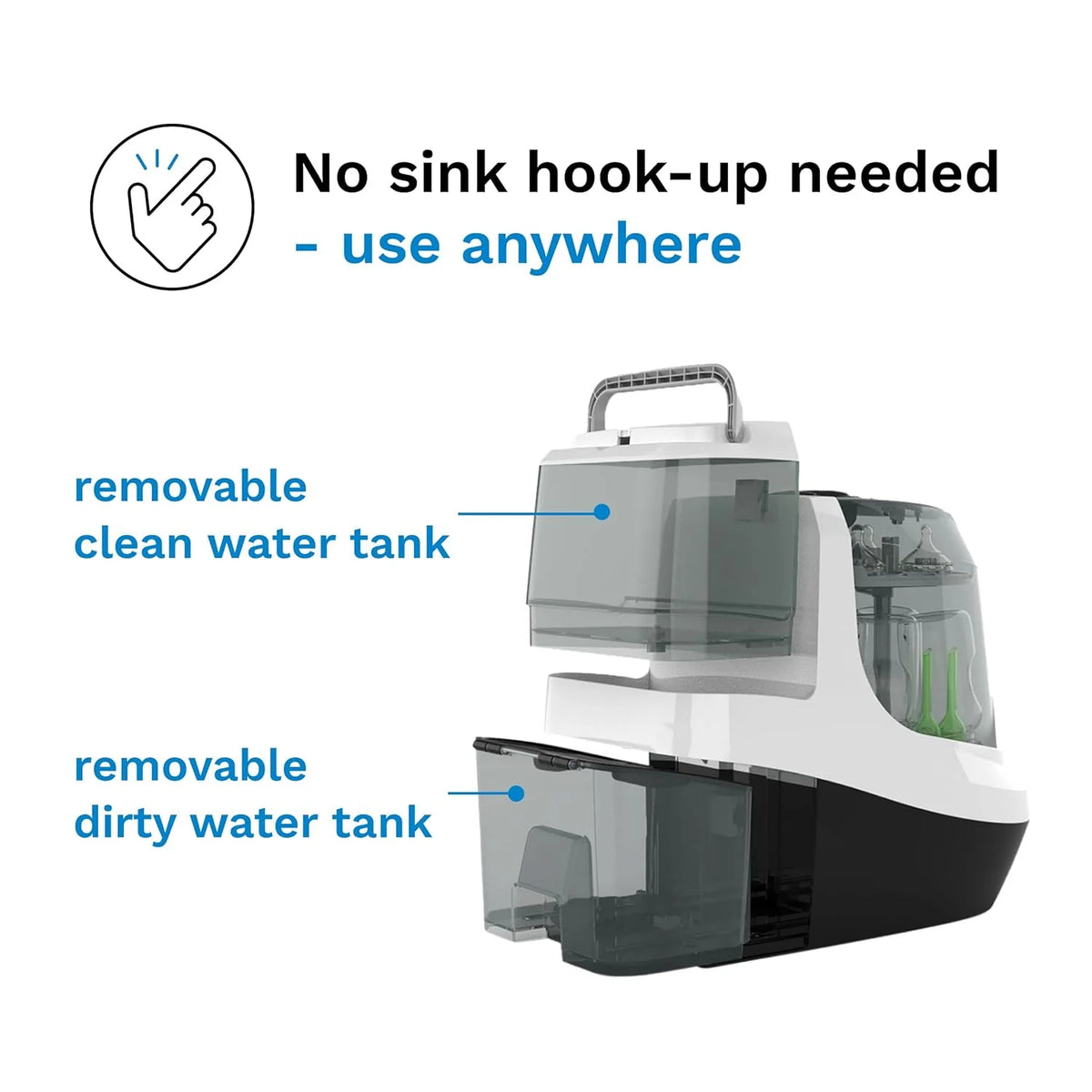 Bottle Washer Pro - Baby Bottle Washer, Sterilizer + Dryer - All in One Machine Cleans Bottles, Pump Parts, & Sippy Cups