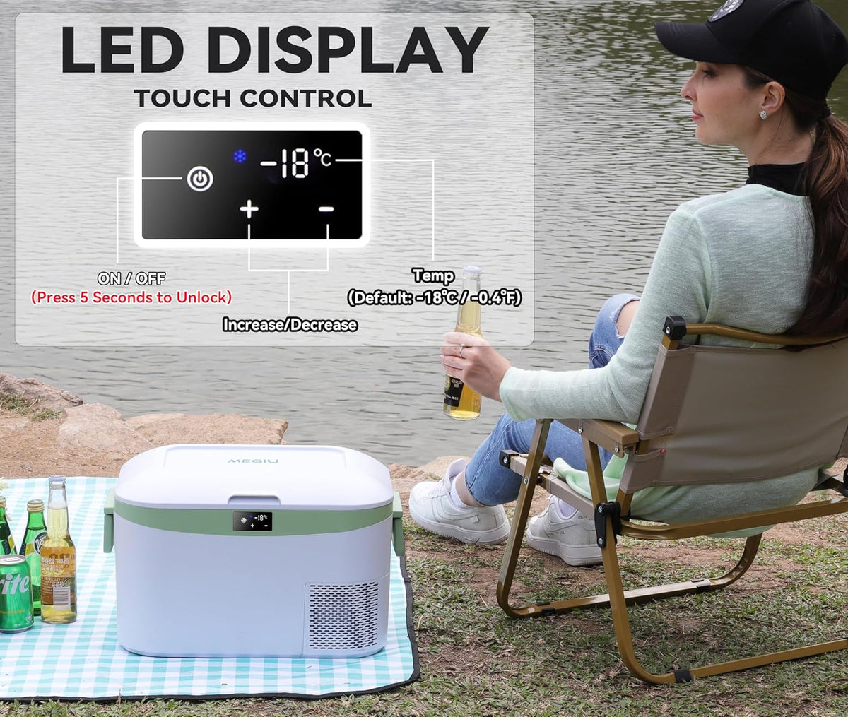 Car Fridge Portable 12 Volt Refrigerator 23 Quart (22 Liter) Freezer Compressor Cooler 12V/24V