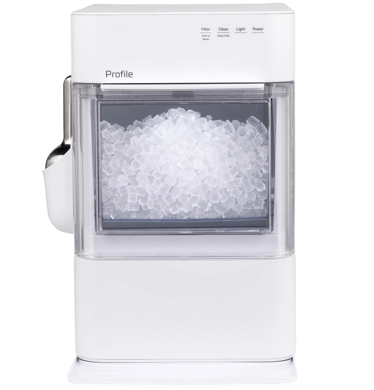 GE Profile Opal 2.0 Ultra Nugget Ice Maker with Scale Inhibiting Filter, Scoop Included, 38 lbs in 24 Hours, Pellet Ice Machine with WiFi & Smart Connected, Stainless Steel